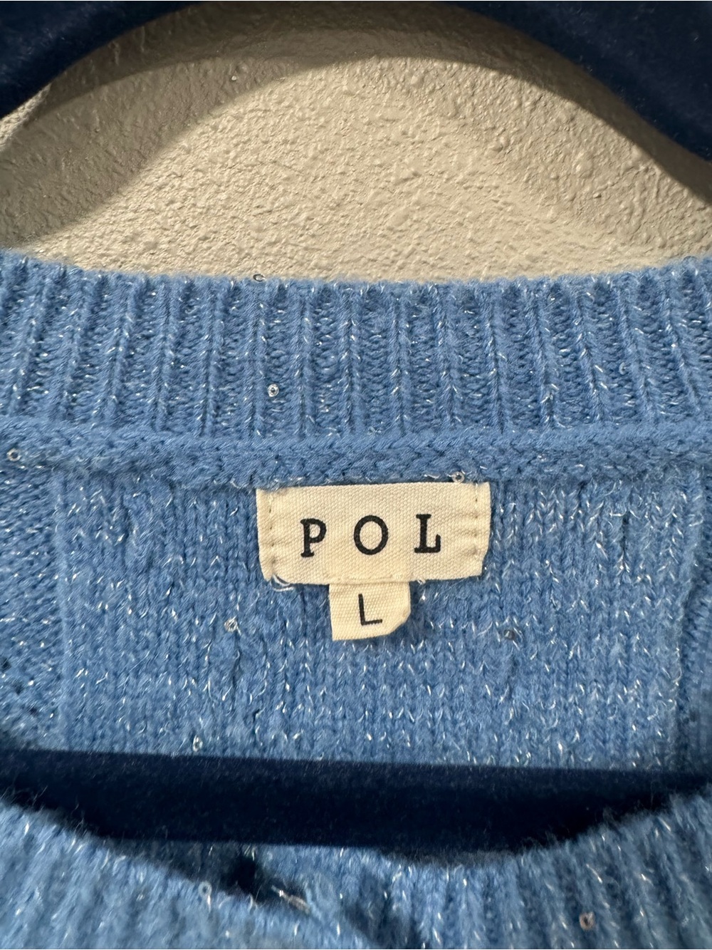 POL Sparkle Chunky Knit Blue Cardigan - Picture 5 of 7